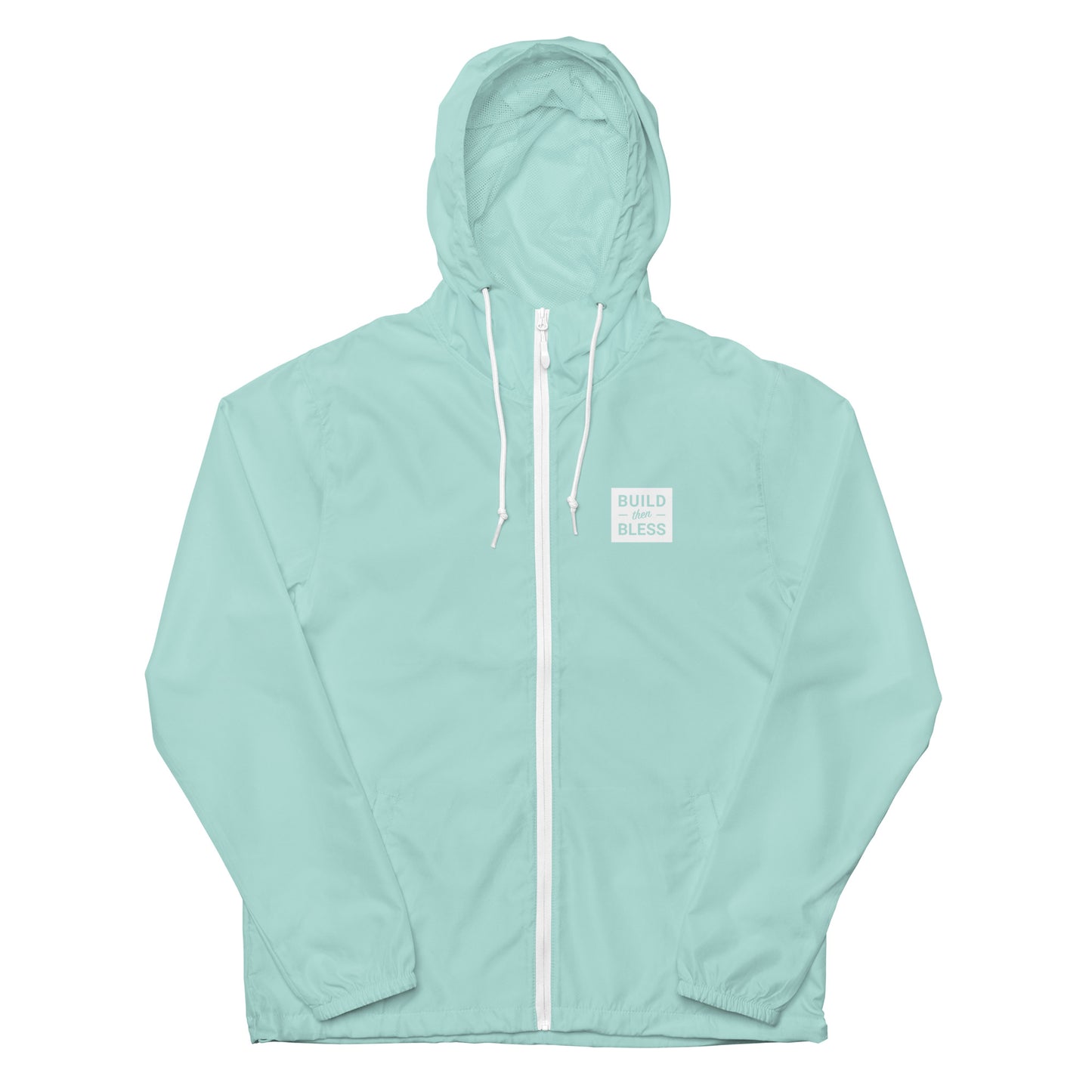 BTB Solid White - Unisex Lightweight Zip Up Windbreaker