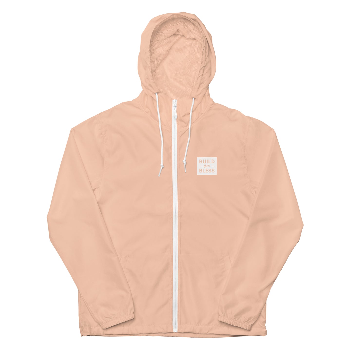 BTB Solid White - Unisex Lightweight Zip Up Windbreaker