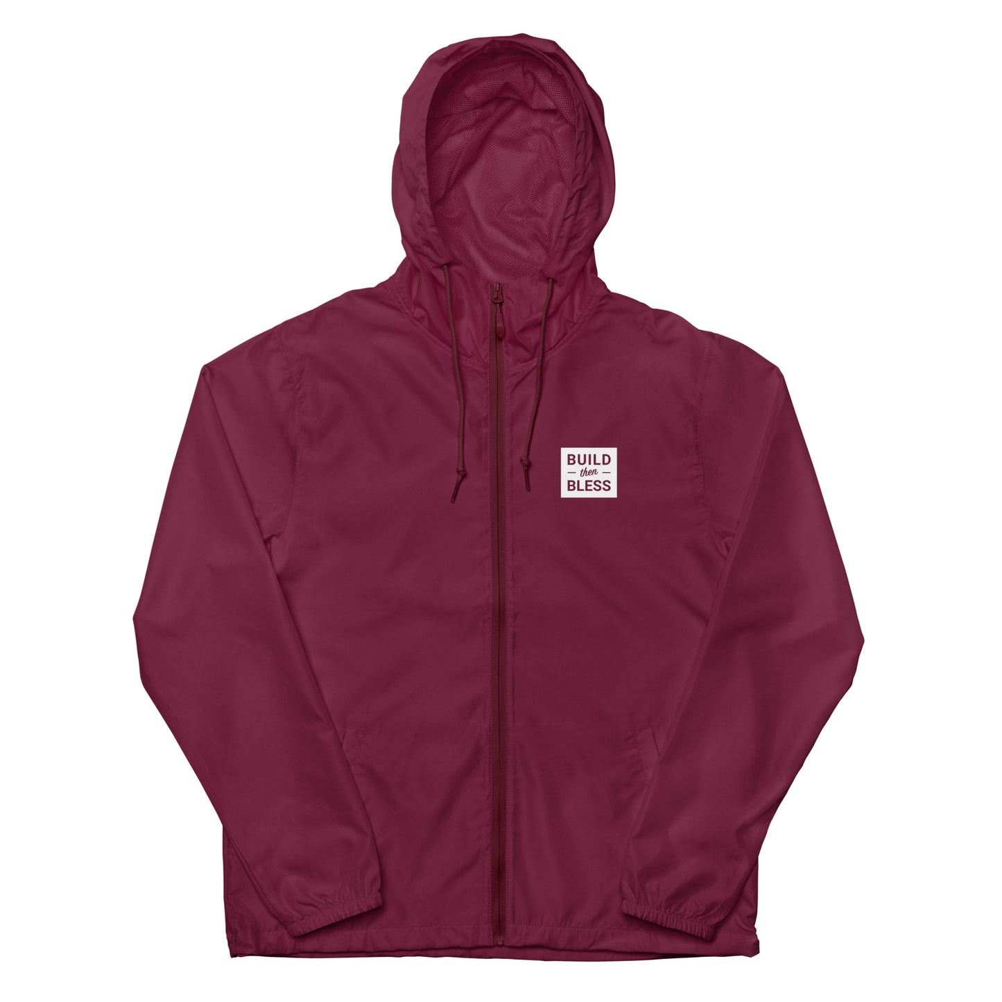BTB Solid White - Unisex Lightweight Zip Up Windbreaker