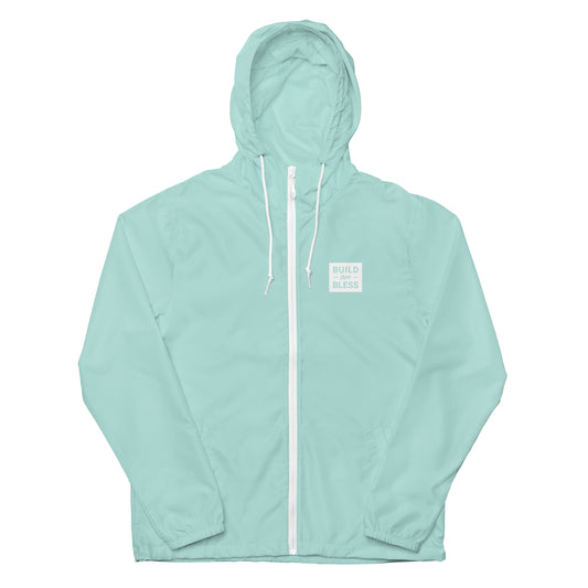 BTB Solid White - Unisex Lightweight Zip Up Windbreaker